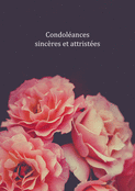 Fleurs roses pour un adieu respectueux